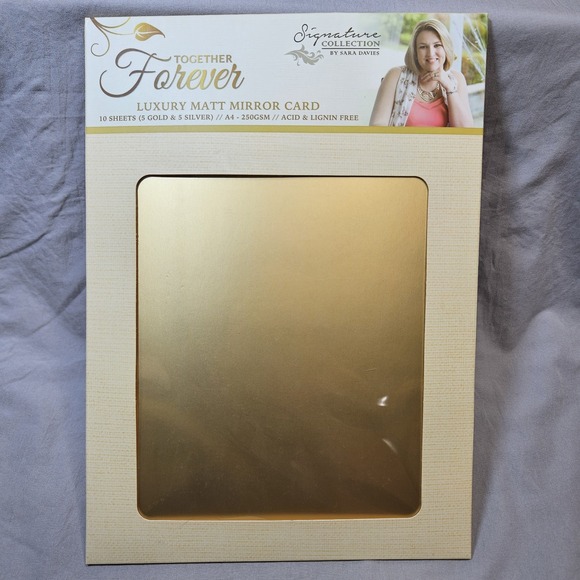 We R Memory Keepers Other - CRAFTERS COMPANION LUXURY MIRROR CARD SARA DAVIES SIGNATURE COLLECT. GOLD SILVER